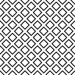 Black line diagonal square, seamless pattern on white background. Vector illustration.