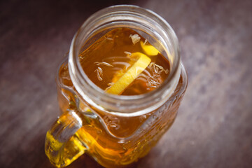 glass of lemon tea