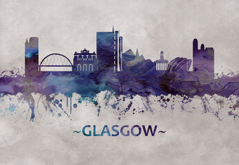 Obraz premium Glasgow Scotland skyline