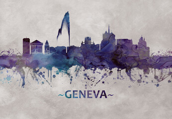 Geneva Switzerland skyline 