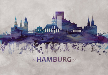 Hamburg Germany skyline - obrazy, fototapety, plakaty