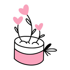 An icon of the cute pot with heart-shaped flowers.