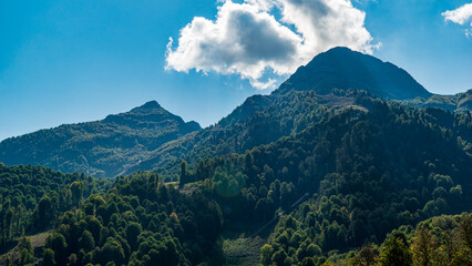 panorama of the mountain peaks of krasnaya polyana
