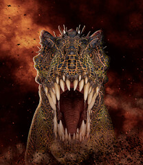dinosaur monster id portrait front view
