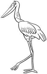 jabiru bird animal character cartoon illustration