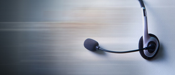 headphones with microphone on white background