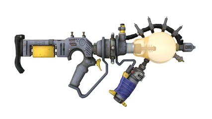 3D illustration of light bulb gun
