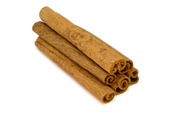 cinnamon sticks isolated on white background