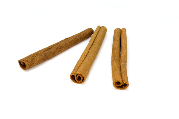 cinnamon sticks isolated on white background