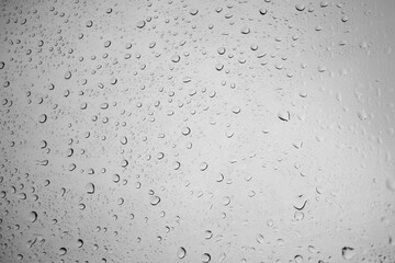 Close up on water drops on the windows as background