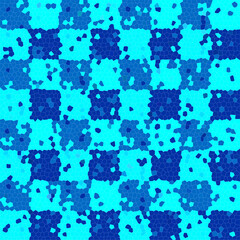 Blue checkerboard mosaic. Abstract background.