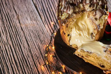 Christmas - Chocolate Panettone with topping and filling