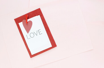 Valentines day background. Valentines day concept. Flat lay, top view, copy space