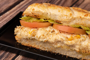 Creamy Chicken Sandwich with Mozzarella Cheese, Tomato and Lettuce