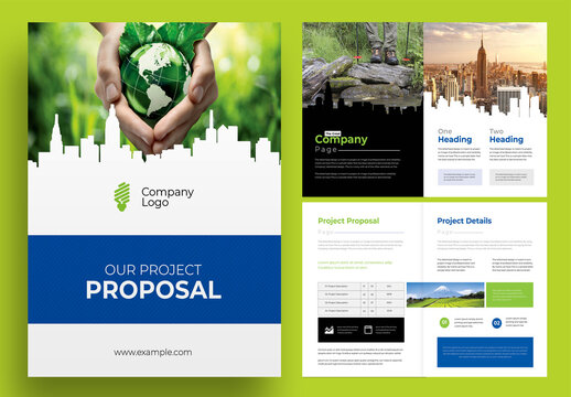 Energy Project Proposal with Blue Green Accents