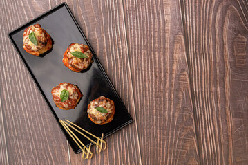 appetizers - dumpling with minced meat and tomato sauce