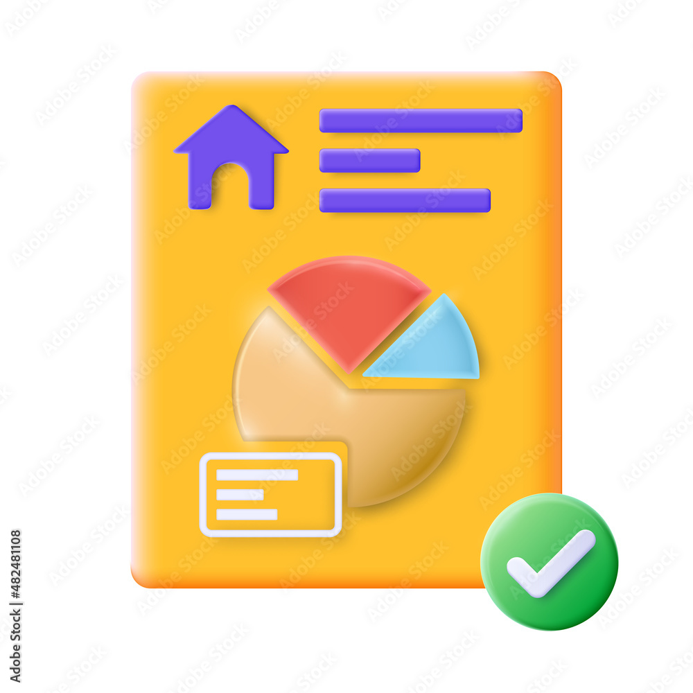 Fototapete web analytics and seo marketing. 3d tablet with graph and data. vector illustration