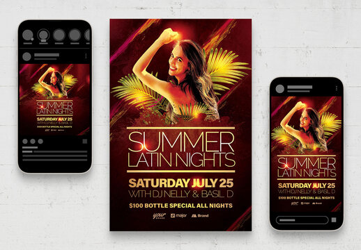 Summer Nights Tropical Club Party Flyer