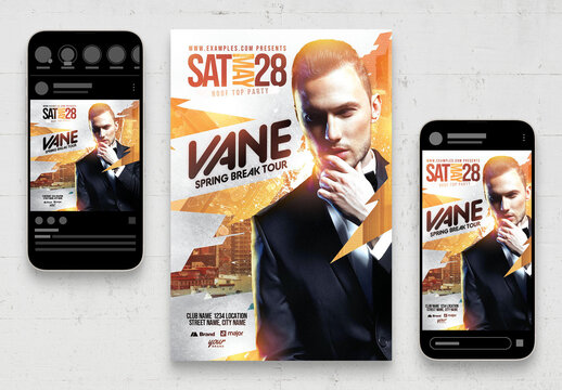Nightclub Event Flyer with Sharp Angles