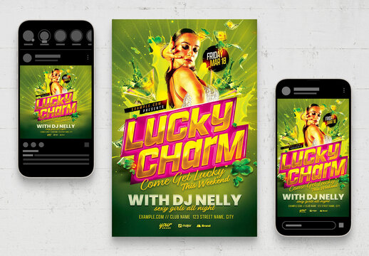 Lucky Charm St Patricks Day Party Flyer Poster