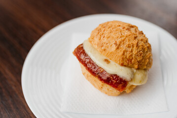 Pão de queijo stuffed with artisanal sausage