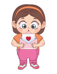 girl with love letter