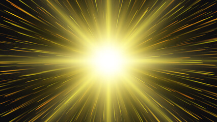 Light effect. Star burst. Gold glitter star or sun. Vector background