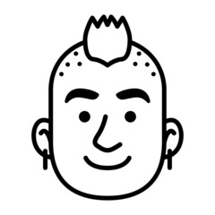 Isolated monochrome avatar of a man Vector illustration