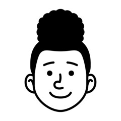 Isolated monochrome avatar of a woman Vector illustration