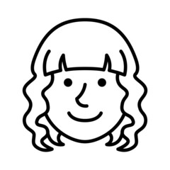 Isolated monochrome avatar of a woman Vector illustration