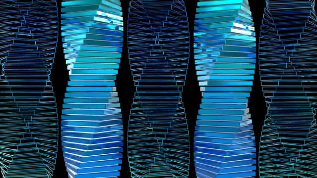 VJ 四角 ブロック ビジネス 黒背景 [ループ対応] [別Verあり]