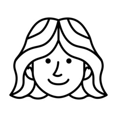 Isolated monochrome avatar of a woman Vector illustration