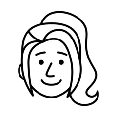 Isolated monochrome avatar of a woman Vector illustration
