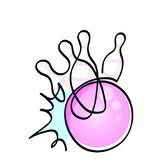 One line drawing of let's go bowling
One continuous line drawing of game and fun concept.