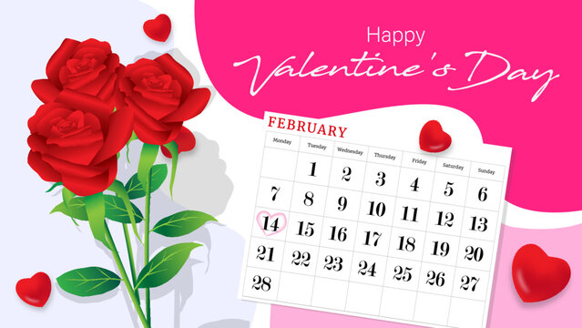 Happy Valentine's Day  february 14, vector image illustration.