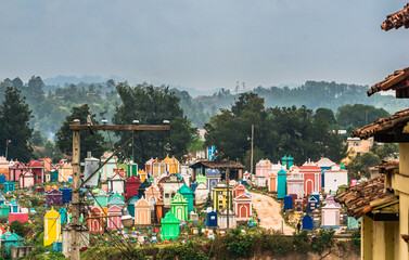 Colorful cemetery of Chichicastenango. Guatemala.
