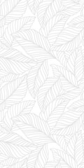 Elegant seamless pattern with delicate leaves. Vector Hand drawn floral background.