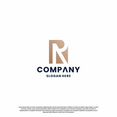 Obraz premium initial letter R logo design inspiration with golden color
