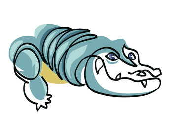 One line drawing of alligator.
One continuous line drawing of crocodile wild animal concept.
