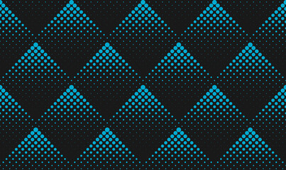 Geometrically distributed neon dots on the dark background