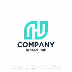 letter J N H monogram logo design inspiration. Initial logo for business identity.