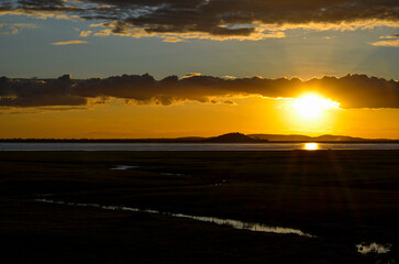 Obraz premium Sunset, Lake Amboseli marshes, Kenya, Africa