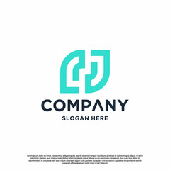 Fototapeta premium letter J J monogram logo design inspiration. Initial logo for business identity.