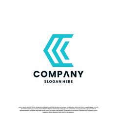creative monogram letter C logo design for your business