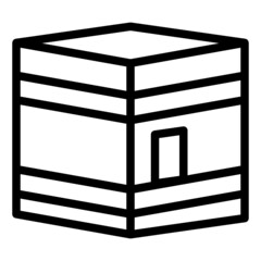 Kaaba hajj Mecca pray pilgrimage Ramadan Islam muslim mosque icon vector line style