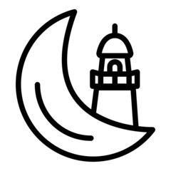 moon crescen mosque vector islamic icon for your design
