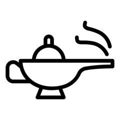 Magic oil lamp line icon, outline vector Symbol logo illustration