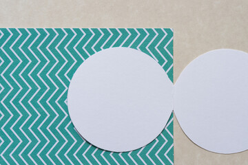 paper background with circular motif on zigzag pattern