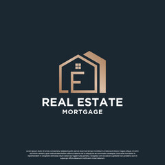 house combine with letter F logo design for your business