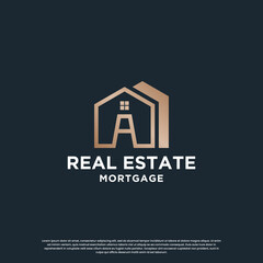 house combine with letter A logo design for your business